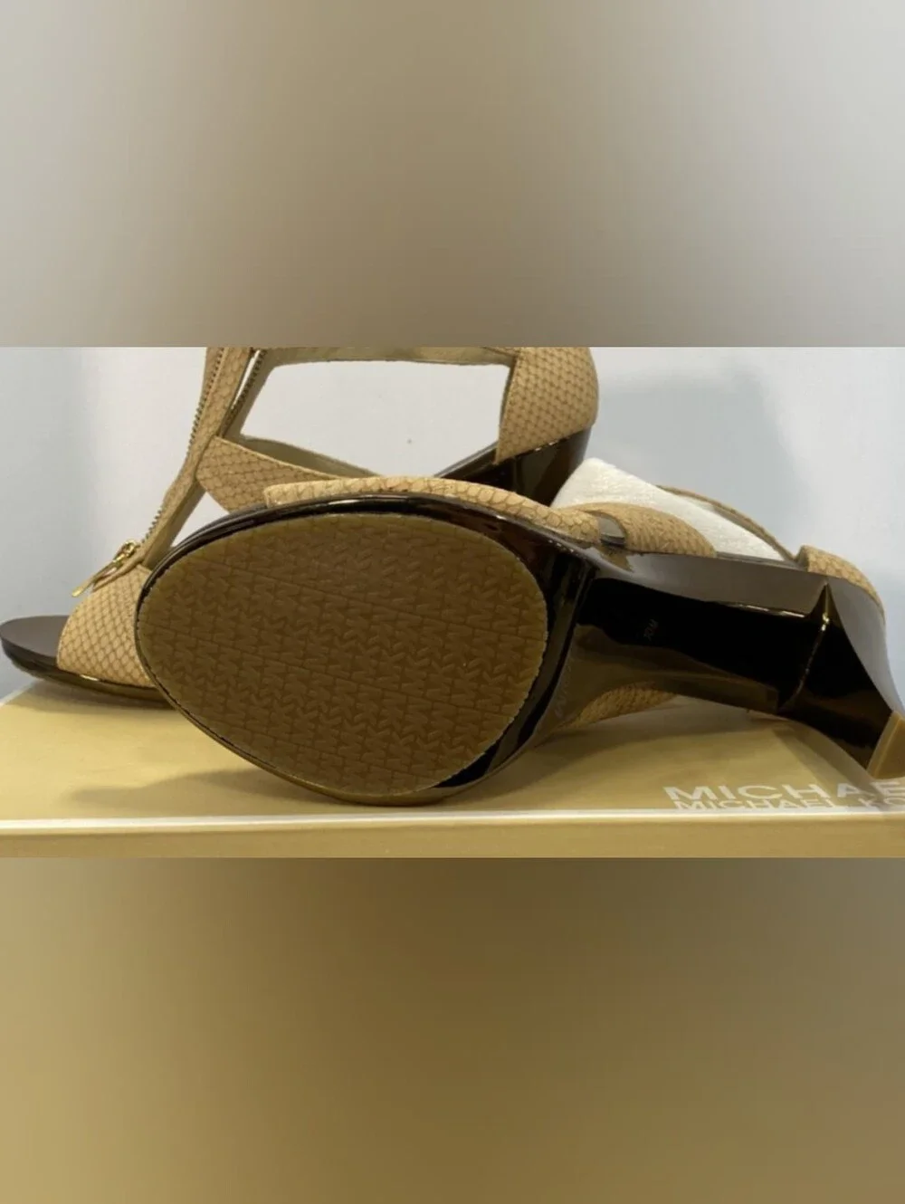 Michael Kors Tan 'Berkley' T-Strap 4